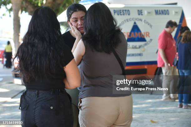 Relatives of the victims of the fire in the surroundings of the Teatre nightclub in the leisure area of Las Atalayas, on October 1 in Murcia, Region...