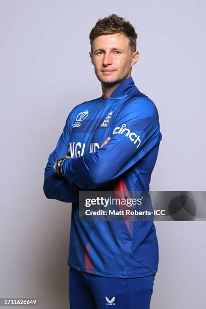 Joe Root of England poses for a portrait ahead of the ICC Men's Cricket World Cup India 2023 on October 01, 2023 in Guwahati, India.