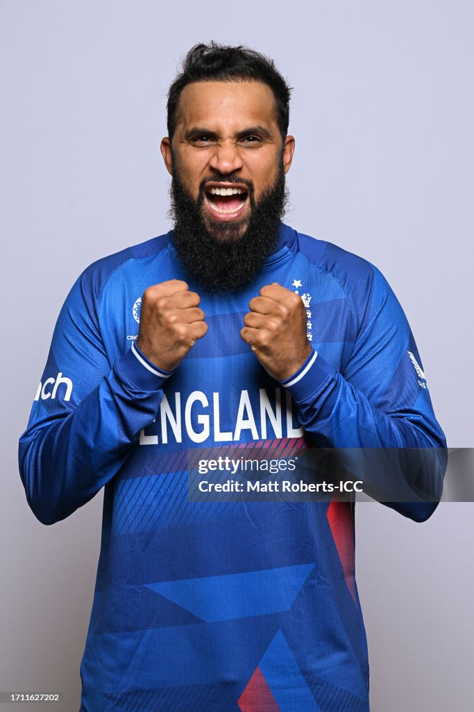Addil Rashid Adil Rashid of England poses for a portrait ahead of the ICC Men's ...