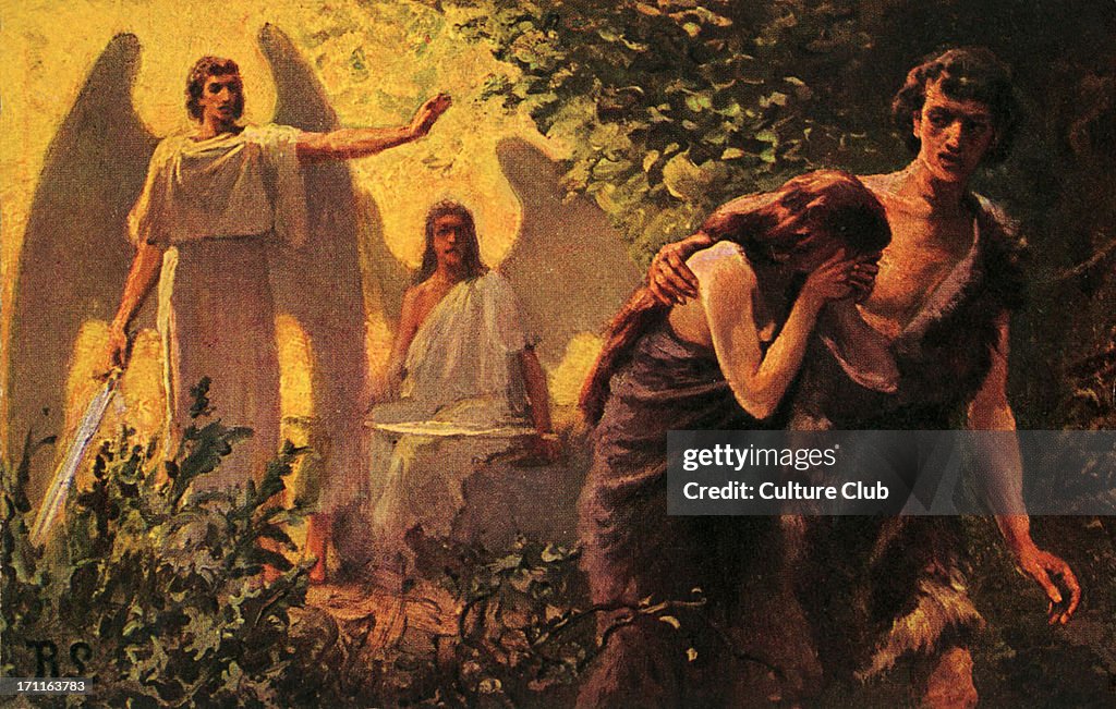 Adam and Eve cast out of Garden of Eden - Bible
