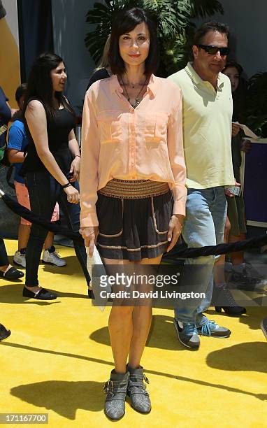 Actress Catherine Bell attends the premiere of Universal Pictures' "Despicable Me 2" at the Gibson Amphitheatre on June 22, 2013 in Universal City,...