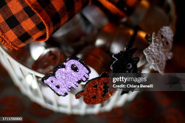 halloween decorations - halloween celebrations in italy stock pictures, royalty-free photos & images