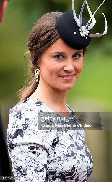 Pippa Middleton attends the wedding of Lady Melissa Percy and Thomas Van Straubenzee at St Michael's Church on June 22, 2013 in Alnwick, England.