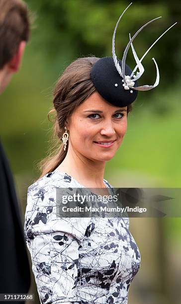 Pippa Middleton attends the wedding of Lady Melissa Percy and Thomas Van Straubenzee at St Michael's Church on June 22, 2013 in Alnwick, England.