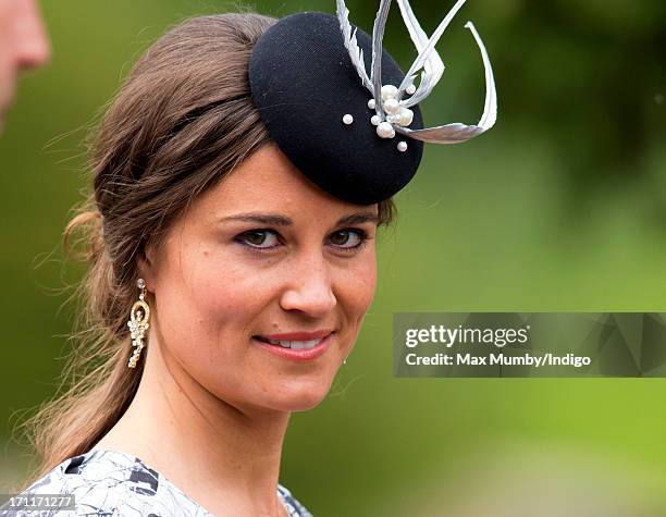 Pippa Middleton attends the wedding of Lady Melissa Percy and Thomas Van Straubenzee at St Michael's Church on June 22, 2013 in Alnwick, England.