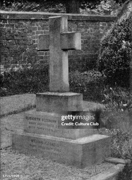 Elizabeth Gaskell's grave at Knutsford, Cheshire: EG: English novelist, 1810-1865.