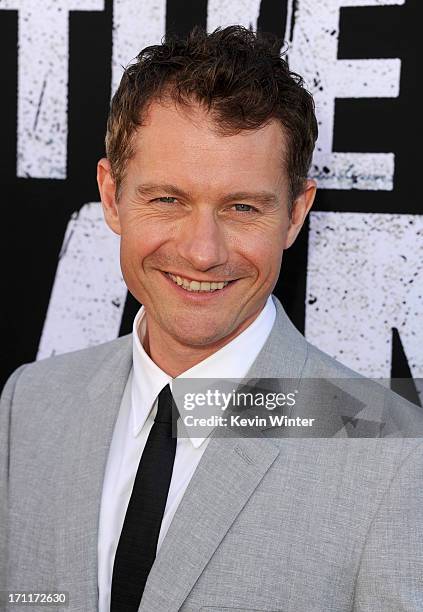 Actor James Badge Dale arrives at the premiere of Walt Disney Pictures' "The Lone Ranger" at Disney California Adventure Park on June 22, 2013 in...