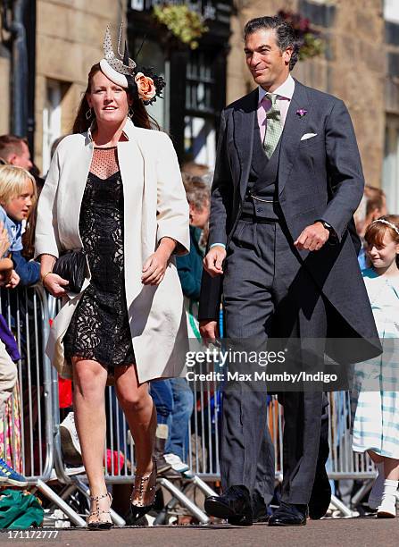 Tamara van Cutsem and Edward van Cutsem attend the wedding of Lady Melissa Percy and Thomas Van Straubenzee at St Michael's Church on June 22, 2013...