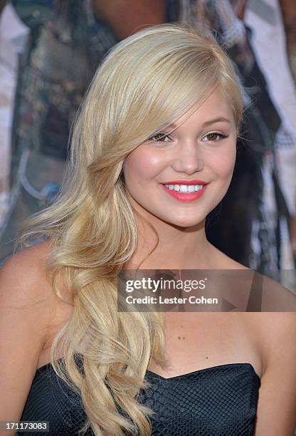 Actress Olivia Holt arrives at Disney's "The Lone Ranger" World Premiere at Disney's California Adventure on June 22, 2013 in Anaheim, California.