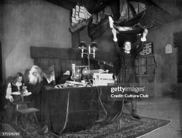 Gerhart / Gerhard 's play Und Pippa tanzt' 'And Pippa Dances' 1906 Lessing Theater, Berlin. Act II Orloff as Pippa and Grunewald. ' fairy tale play '...