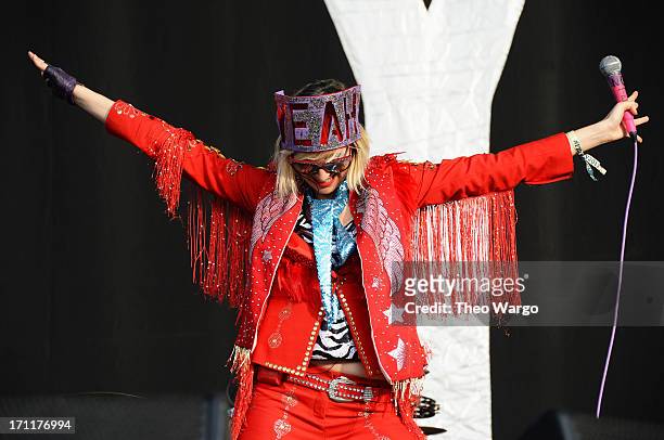 Karen Orzolek of the Yeah Yeah Yeahs performs onstage at the Firefly Music Festival at The Woodlands of Dover International Speedway on June 22, 2013...