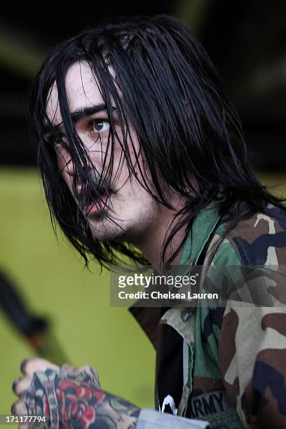 Vocalist Chris Roetter of Like Moths to Flames performs at the Vans Warped Tour on June 15, 2013 in Seattle, Washington.