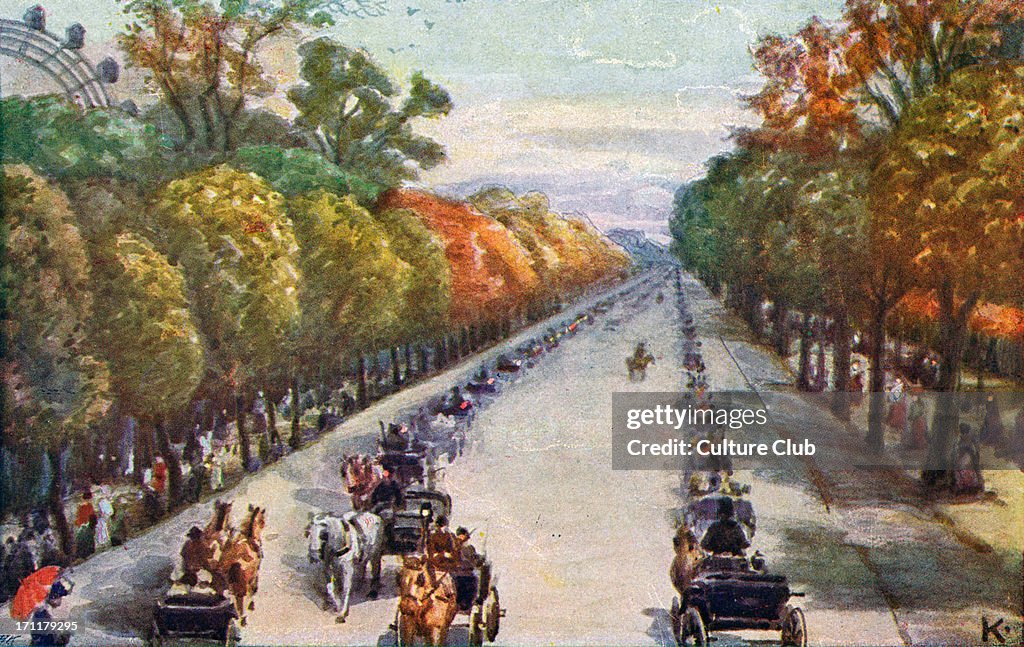 Vienna - Prater, Hauptallee. Large public park. Early 20th century.