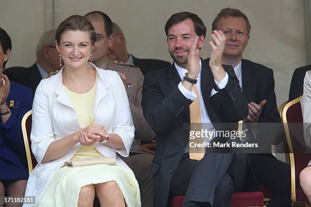 Prince Guillaume and Princess Stephanie of Luxembourg visit Esch-sur-Alzette on June 22, 2013 in Luxembourg, Luxembourg.
