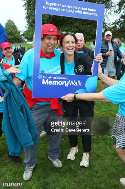 Vicky McClure and guest attend the Alzheimer's Society Memory Walks in Wollaton Park on October 7, 2023 in Nottingham, England.
