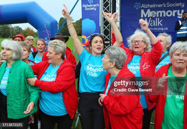 Vicky McClure and guests attend the Alzheimer's Society Memory Walks in Wollaton Park on October 7, 2023 in Nottingham, England.