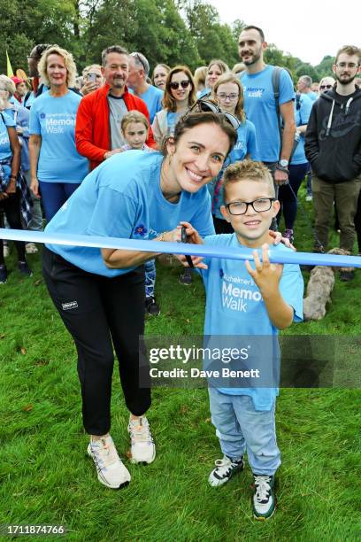 Vicky McClure and nephew Dexter attend the Alzheimer's Society Memory Walks in Wollaton Park on October 7, 2023 in Nottingham, England.