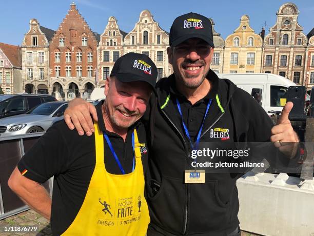 October 2023, France, Arras: Belgian restaurateurs Fabian Frances and Sébastian Viloria are participants in the Pommes-frites World Championship....