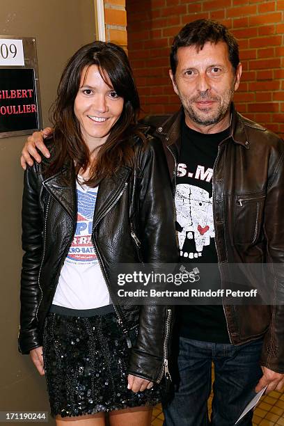 Hortense d'Esteve and companion Director Pascal Duchene attend the last concert in Paris of Patrick Bruel, held at Palais Omnisports de Bercy on June...