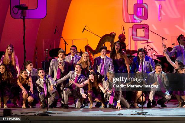 General view during Darren Criss' performance at Hollywood Bowl Opening Night Gala - Inside at The Hollywood Bowl on June 22, 2013 in Los Angeles,...