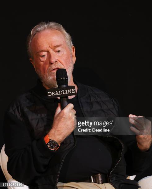 Ridley Scott speaks on the panel for 'Napoleon' at Deadline Contenders Film: London on October 7, 2023 at Ham Yard Hotel in London, England.