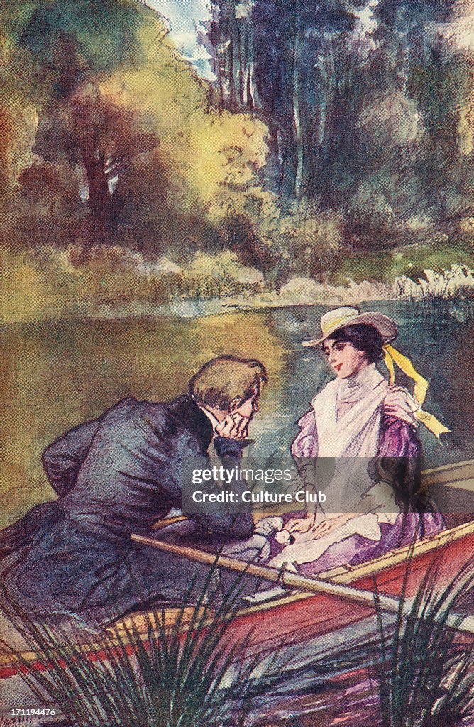 'Lady of the Camellias' (La Dame aux Camélias) by Alexandre Dumas fils - Marguerite and the narrator in a rowing boat. Chapter XVI.