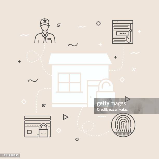 security related vector banner design concept. global multi-sphere ready-to-use template. web banner, website header, magazine, mobile application etc. modern design. - internet security check stock illustrations