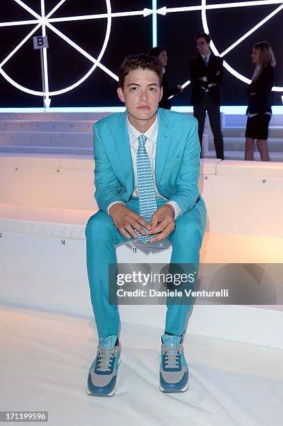 Israel Broussard attends the 'Salvatore Ferragamo' show as part of Milan Fashion Week Spring/Summer 2014 on June 23, 2013 in Milan, Italy.