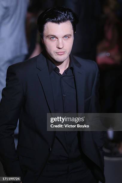 Michael Pitt attends the Calvin Klein Collection show during Milan Menswear Fashion Week Spring Summer 2014 on June 23, 2013 in Milan, Italy.