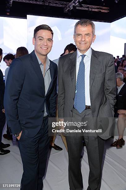 Mark Salling and Ferruccio Ferragamo attend the 'Salvatore Ferragamo' show as part of Milan Fashion Week Spring/Summer 2014 on June 23, 2013 in...