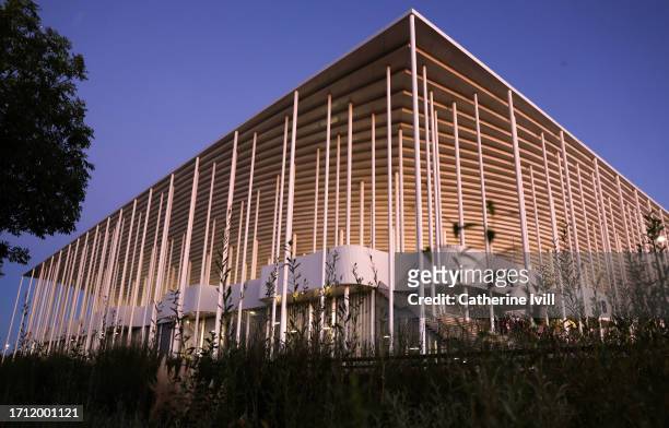 General view outside the stadium after the Rugby World Cup France 2023 match between Fiji and Georgia at Nouveau Stade de Bordeaux on September 30,...