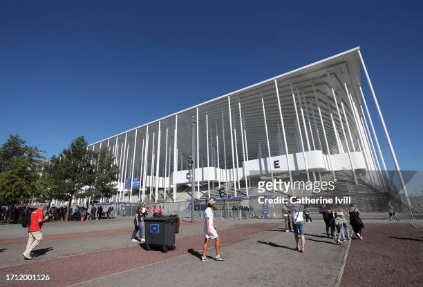 General view outside the stadium ahead of the Rugby World Cup France 2023 match between Fiji and Georgia at Nouveau Stade de Bordeaux on September...