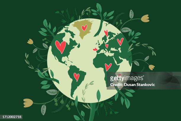 earth tag  - heart month stock-grafiken, -clipart, -cartoons und -symbole