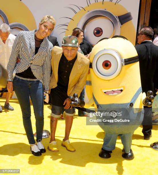 Singer/rapper Pharrell Williams arrives at the Los Angeles premiere of "Despicable Me 2" at Universal CityWalk on June 22, 2013 in Universal City,...
