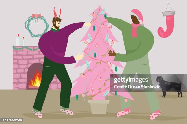 neujahrsfeier 2024 - gay christmas stock-grafiken, -clipart, -cartoons und -symbole