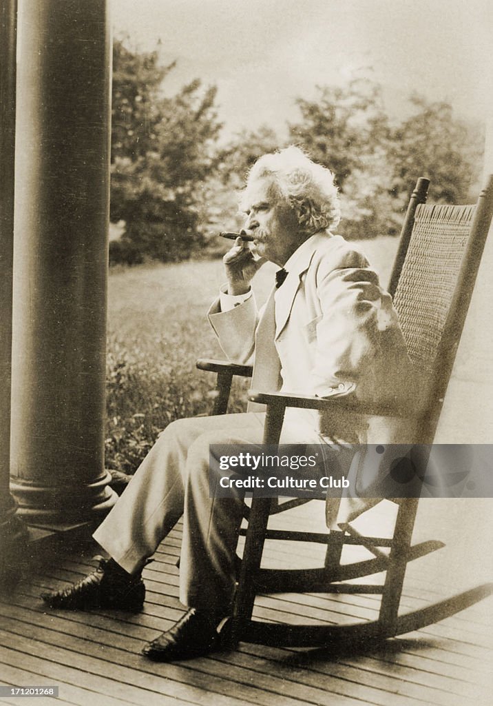 Mark Twain - portrait.  American writer, satirist and novelist.