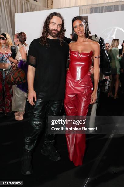 Designer Gilles Asquin and Shy'm attend the Asquin Womenswear Spring/Summer 2024 show as part of Paris Fashion Week on October 01, 2023 in Paris,...