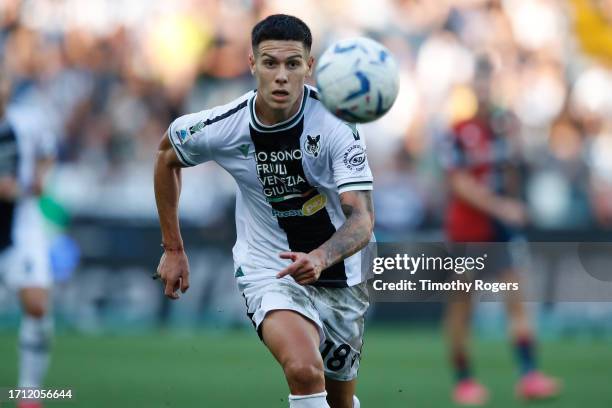 Nehuen Perez of Udinese during the Serie A TIM match between Udinese Calcio and Genoa CFC at Bluenergy Stadium on October 01, 2023 in Udine, Italy.