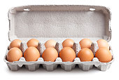 Egg Carton Isolated + Clipping Path