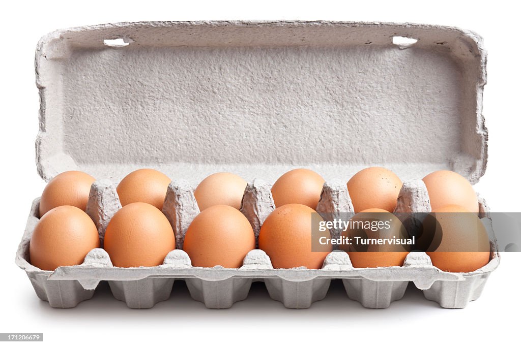 Egg Carton Isolated + Clipping Path