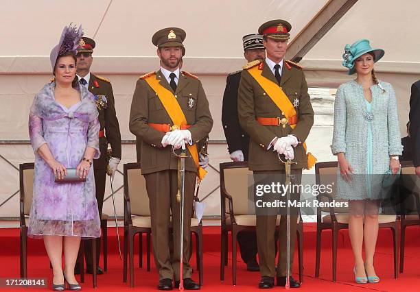 Grand Duchess Maria Teresa of Luxembourg, Prince Guillaume of Luxembourg, Grand Duke Henri of Luxembourg and Princess Stephanie of Luxembourg...