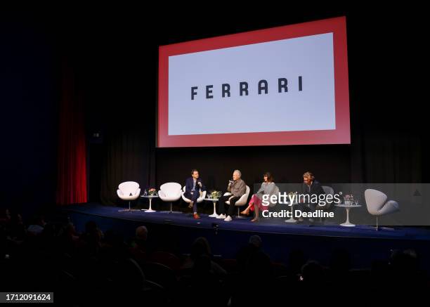 Andreas Wiseman, Michael Mann, Maria Djurkovic and Erik Messerschmidt speak on the panel for 'Ferrari' at Deadline Contenders Film: London on October...