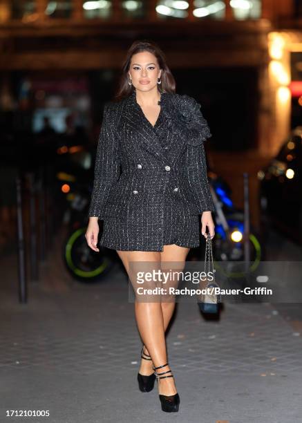 Ashley Graham is seen on October 01, 2023 in Paris, France.