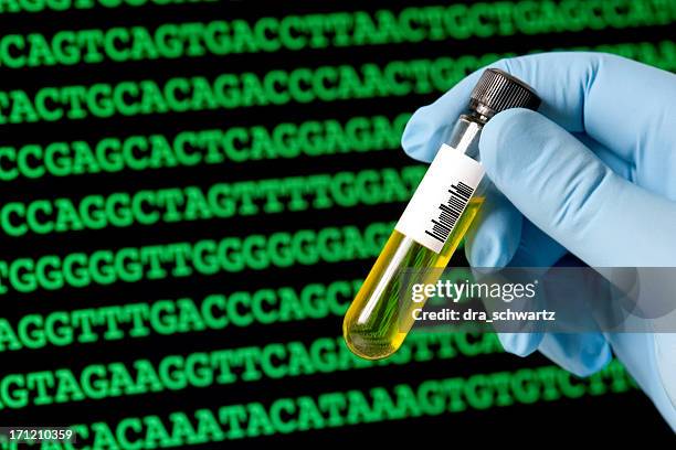 dna code analysis - genetische screening stockfoto's en -beelden