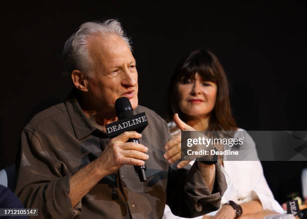 Michael Mann speaks on the panel for 'Ferrari' at Deadline Contenders Film: London on October 7, 2023 at Ham Yard Hotel in London, England.