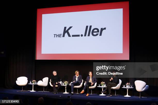 Damon Wise, Erik Messerschmidt, Kirk Baxter and Ren Klyce speak on the panel for 'The Killer' at Deadline Contenders Film: London on October 7, 2023...