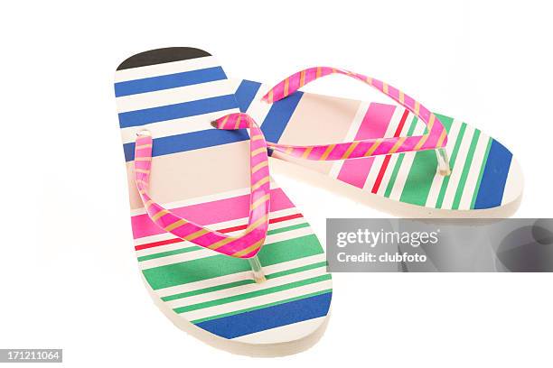 flip flops - red flip flops isolated stock pictures, royalty-free photos & images