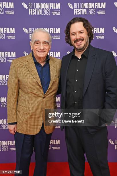 Film Director Martin Scorsese and Edgar Wright attend the Apple Original Film "Killers Of The Flower Moon" Screen Talk with Martin Scorsese at Royal...