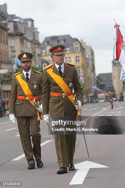 Prince Guillaume of Luxembourg and Grand Duke Henri of Luxembourg celebrate National Day on June 23, 2013 in Luxembourg, Luxembourg.