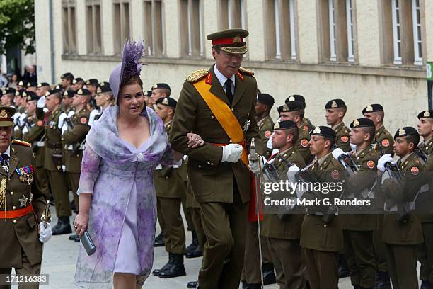 Grand Duchess Maria Teresa of Luxembourg and Grand Duke Henri of Luxembourg celebrate National Day on June 23, 2013 in Luxembourg, Luxembourg.